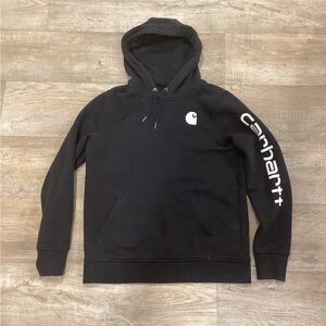 Carhartt Black Hoodie with White Logo